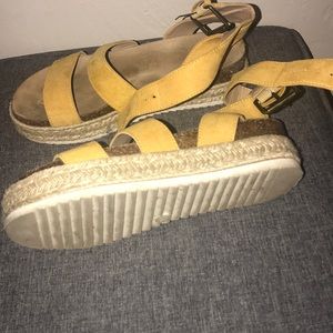 Yellow platform espadrille sandals size 6.5